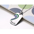 Trendy Black And Silver Heart Gay Pendant Necklace, Rainbow Stainless Steel Gay Pendant Necklace